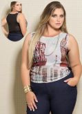 Blusa estampada costas lisas