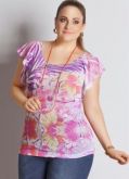 Blusa com estampa sublimada rosa