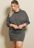 Vestido malha mescla cinza