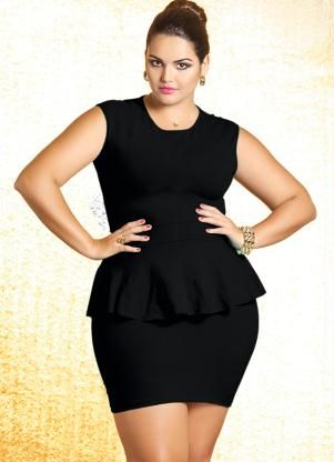 Vestido Peplum preto