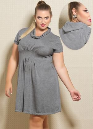 Vestido gola boba cinza