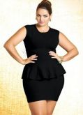 Vestido Peplum preto