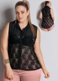 Blusa renda preta
