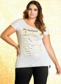 Blusa com estampa dourada