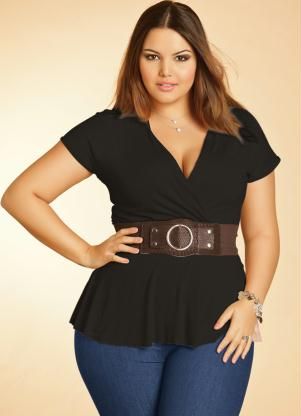 Blusa preta decote transpassado