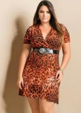 Vestido animal print laranja