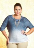 Blusa com efeito degradê azul