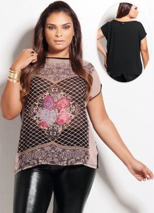 Blusa chiffon estampada