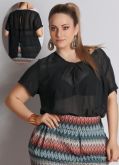 Blusa transparente preta