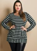 Blusa listrada manga longa
