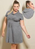 Vestido gola boba cinza