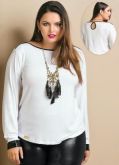 Blusa manga longa branca