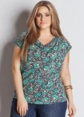 Blusa gola boba flolhagem