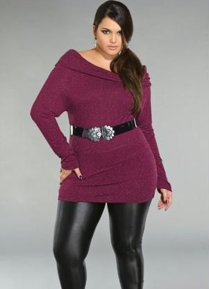 Blusa bordô manga longa