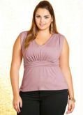 Blusa estilo bata rosa chá