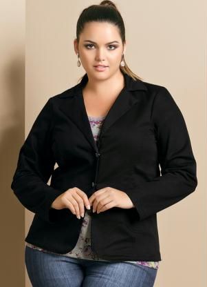Blazer Plus Size Preto